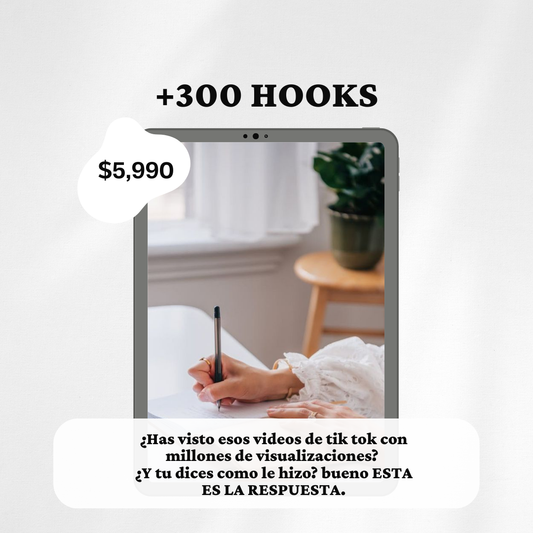 +300 HOOKS "VENDE SIN PUBLICIDAD,SOLO CON TIKTOKS"